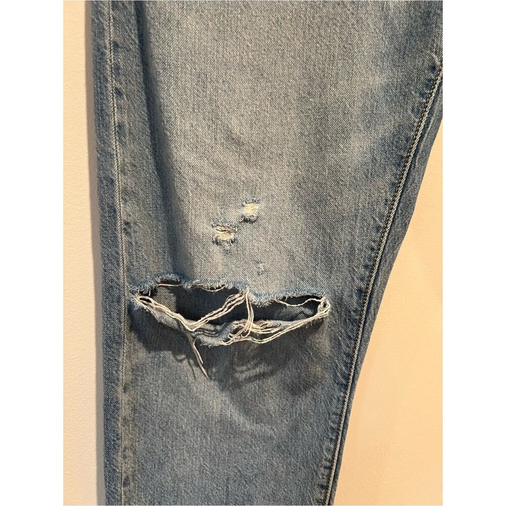 Levi’s 501 T Distressed Jeans Men’s W31 L28 Light Wash Tapered Denim - Picture 10 of 14